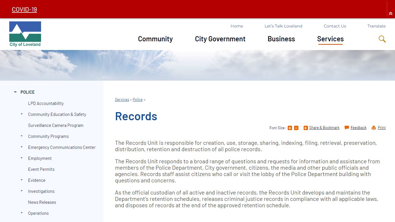 Records | City of Loveland - Loveland, Colorado