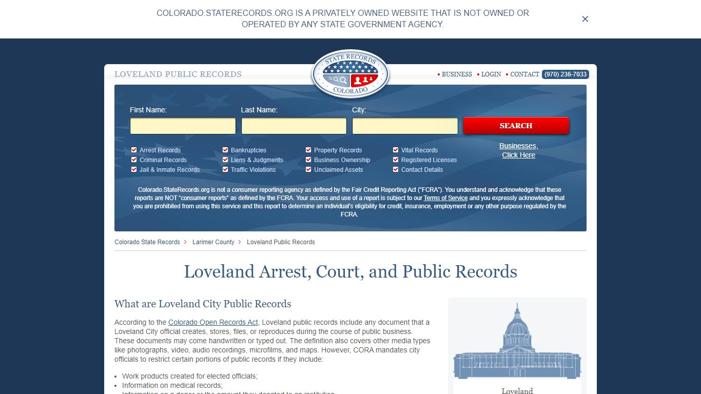Loveland Arrest and Public Records | Colorado.StateRecords.org