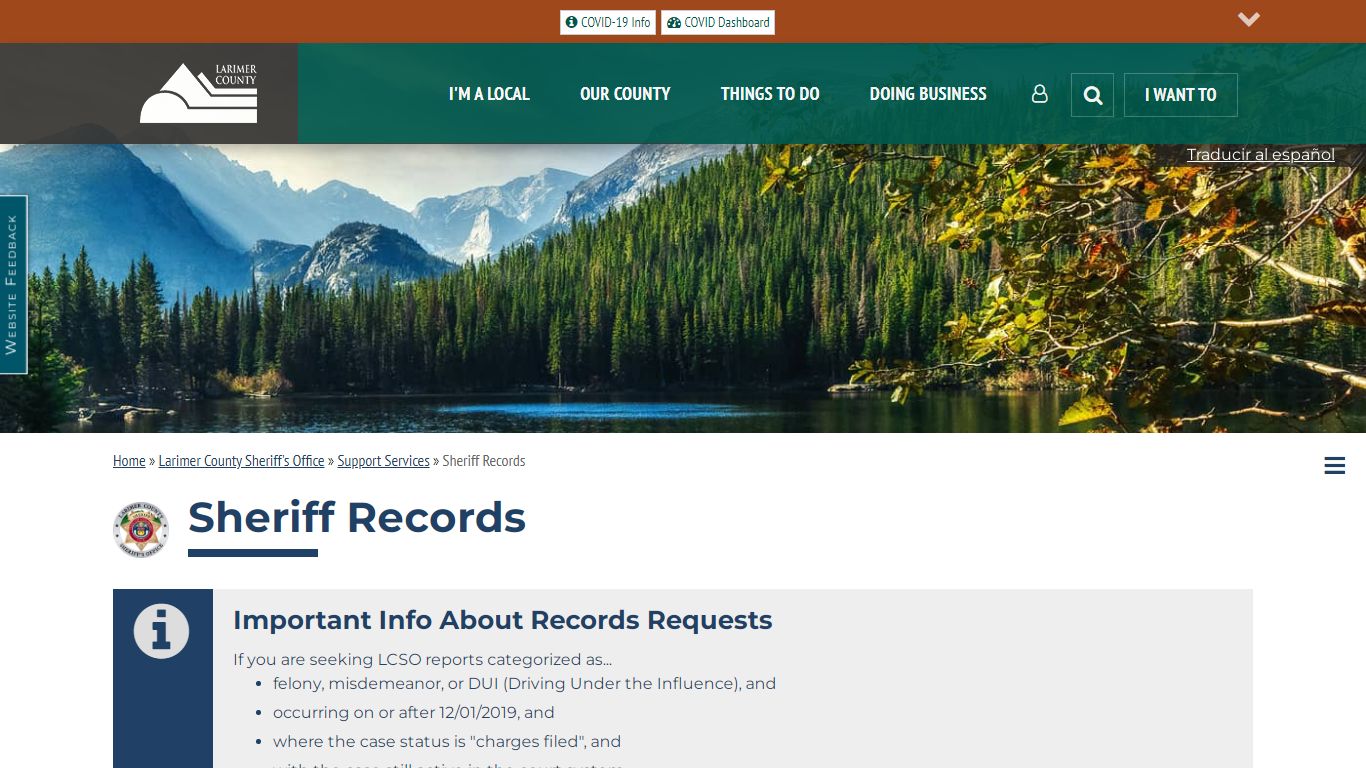 Sheriff Records | Larimer County